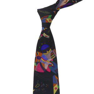 کراوات مردانه مدل نقاشی واسیلی کاندینسکی دور دایره کد 1310